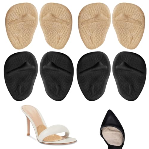 HABNI Plantilla Antideslizante - 4 Pares (8 Piezas), 2 Pares Piel, 2 Pares Negros, Talla: Universal.