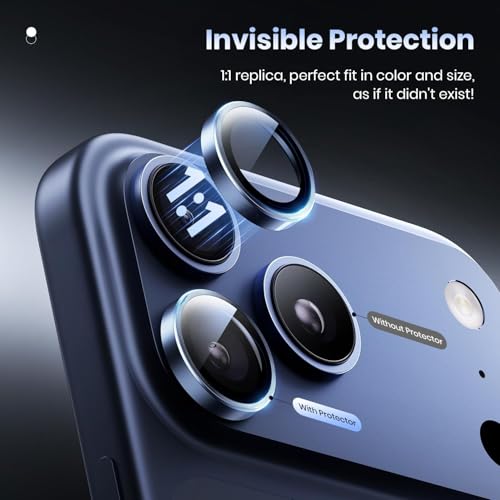 Image of CLITZ for iPhone 17 Pro /17 Pro Max Camera Lens Protector Original Individual Lens Screen Protector | 9H Hardness, Scratch-Resistant, Case Friendly (Blue)