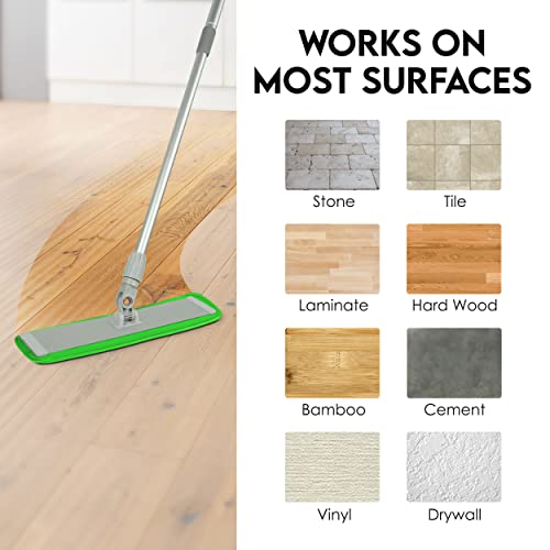 Microfiber Mop Pads 2 Pk Reusable Cloth Mop Head Replacements For Microfiber Mops For Floor Cleaning - 18" Multi-Surface Velcro Attachment For Wet/Dry Mops Fits Bona, Bruce, Rubbermaid, Libman + More #TOP6