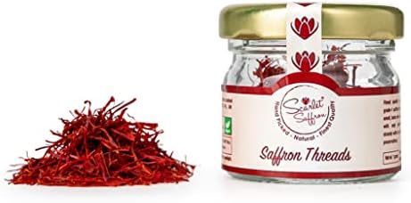 Scarlet Saffron, Finest Pure Premium All Red Spanish Saffron Threads, Grade A+, Highest Grade Saffron for Tea, Paella, Rice, Desserts, No Artificial, No Preservatives (1 Gram | 0.035 Ounce)
