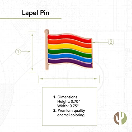 Rainbow Lapel Pin Enamel Gay Lgbt (Waving Flag Pin) #TOP1