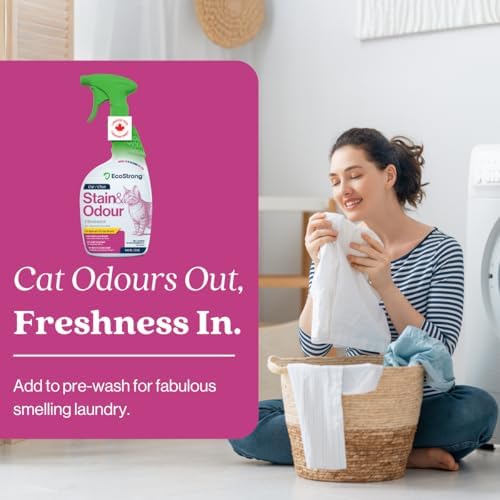 Eco Strong Cat Urine Enzyme Cleaner | Made in Canada | Powerful Probiotic Enzymatic Cleaner for Carpet, Upholstery, Litter Boxes, Laundry (Citrus - 946 mL) — view 7
