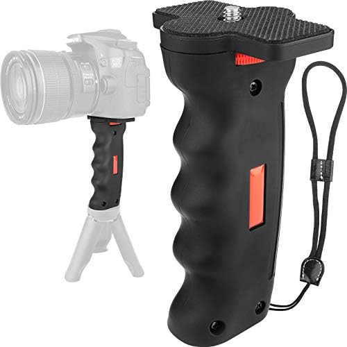 Chromlives Camera Grip 1/4" Camera Hand Stabilizer with Hand Strap Mount for DSLR Camera Camcorder Smartphone Action Camera LED Video Light