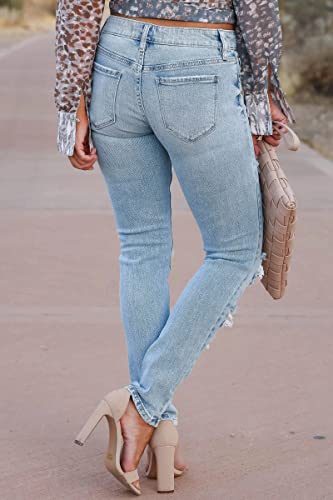 Ripped Jeans Womens high Waisted Stretch Skinny Distressed Cargo Emo Denim Pants4