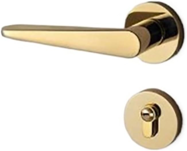 Minimalist Door Lock for Bedroom American Silent Room Door Lock Bathroom Solid Wood Door Handle Household Lock(PVD)