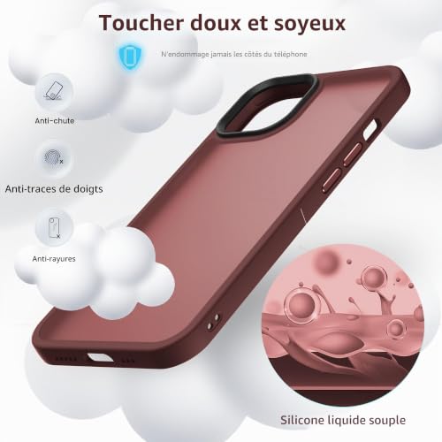 Coque iPhone 15 rouge Anqrp Matt Zero en silicone souple - 2