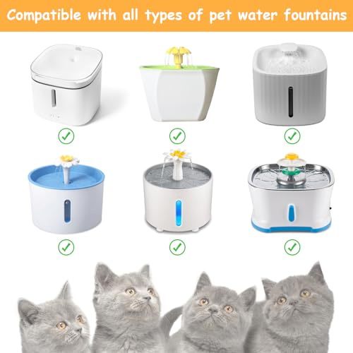 Pacote com 12 filtros de fonte para gatos de substituição, filtros de esponja de fonte de água para