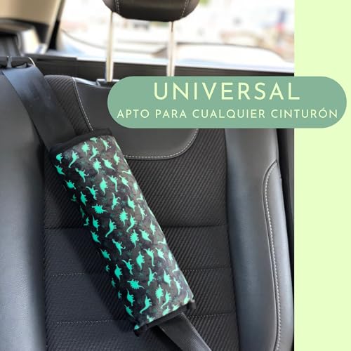 Miniatura 6 de Heckbo Almohadilla Para Coche Con Dinosaurio Dino Para Niños - Lavable A Máquina - Suave, Tacto De Peluche - Almohadilla Para El Cinturón De Seguridad, Funda Almohadilla De Cinturón