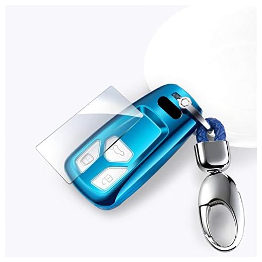 YXNVK Soft TPU Car Key Case Full Cover Car Styling KeyringKeychain Accessories, para Audi A4 B9 Q5 Q7 TT TTS 8S 2016 2017
