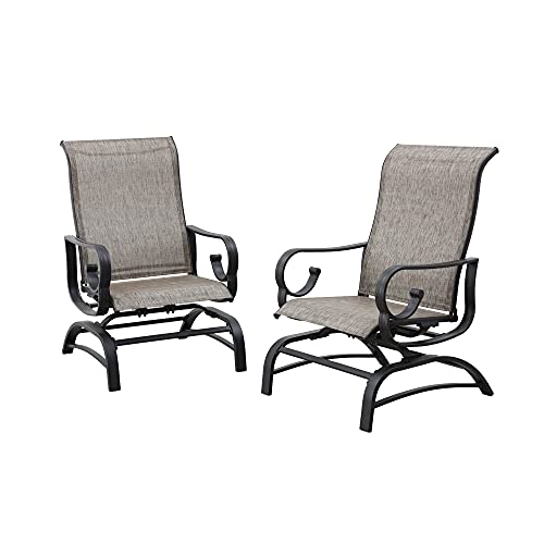 Image of LOKATSE HOME Patio Dining Chair Set of 2 Outdoor High Backrest Metal Furniture with Textilene Mesh for Backyard Porch Garden
