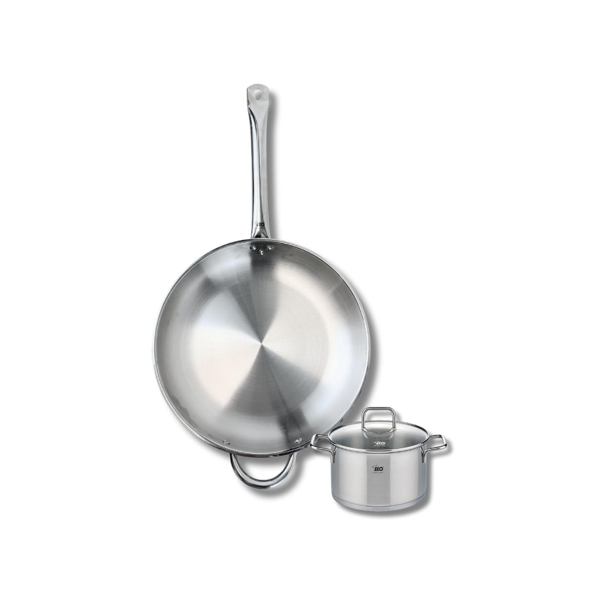 Elo Profi 9698550 2-Piece Cookware Set of 1 Frying Pan 32 cm and 1 Saucepan 14 cm Elo Profi Citrin, Stainless Steel, Induction