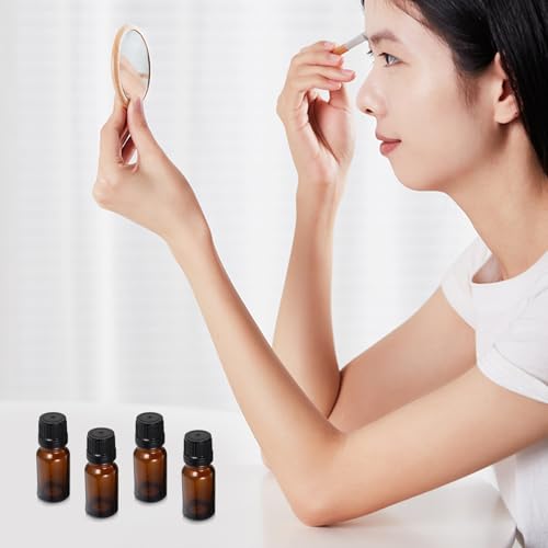 Botellas para Aceite Esencial Antifugas de Vidrio Café Herméticas de 10ml 5