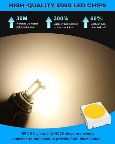 image for Qoope 6-Pack 1076 LED Bulb for RV, 1142 1004 BA15D Warm White Bulb Rep