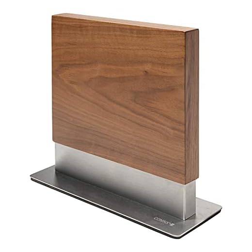 Coninx Porta Coltelli da Cucina Magnetico | Ceppo Coltelli Vuoto Doppio Lato Magnetico | Blocco con Calamita Magnetica Rivestita in Legno di Noce | Supporto Coltelli | Portacoltelli universale