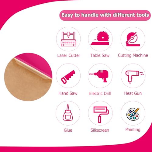 Image of 2 Pack Round Acrylic Sheet, 2.7~3mm Thick Acrylic Plastic Sheets Plexiglass Boards for Laser Cutting and DIY Craft Projects (Opaque Pink, 6 Inch Diameter)