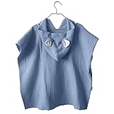 ⭐ Material del poncho bebé: doble capa de MUSELINA gasa 100% algodón. La bambula es un material de algodón ideal para pieles sensibles de los peques, seca muy rápido.