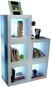 Nicho Backlit de Led – Estante Decorativa Iluminada 42 × 42 × 42 cm, Polietileno, Bivolt 110/220 V – Nicho Modular com Luminária Ambiente para Sala, Quarto ou Sala de Estar