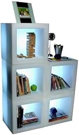 Estante Modular Iluminada com LED, Nichos Backlit, Branca