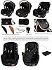 3 in 1 Travel System Baby Pram Buggy with Car Seat Pushchair Carriage Child Lightweight Folding Stroller for Newborns Toddlers from Birth up to 22kg New 2025 Style (BB1 - Black Gold, BB1)