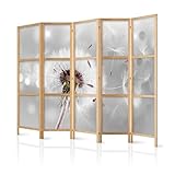 Formato: Circa 225 x 172 cm (larghezza x altezza) - 5 parti ( 5 x circa 45 x 172 cm) - paravento giapponese unilaterale, parete divisoria su tela in TNT di qualità Premium.