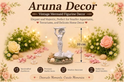 Image of Miniature Vintage Mermaid Statue for Home Decor Resin Figurine for Mini Garden Dollhouse Aquarium Decor Cute Collectible Showpiece Gift Item