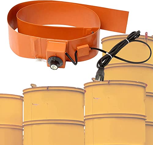 YQCXG Calentador de bidón de Metal Calentador de Cubo con termostato Ajustable 30‑150 ℃, Calentador de bidón de Aceite de Metal de silicio Calentador de Banda de Barril Calentador d