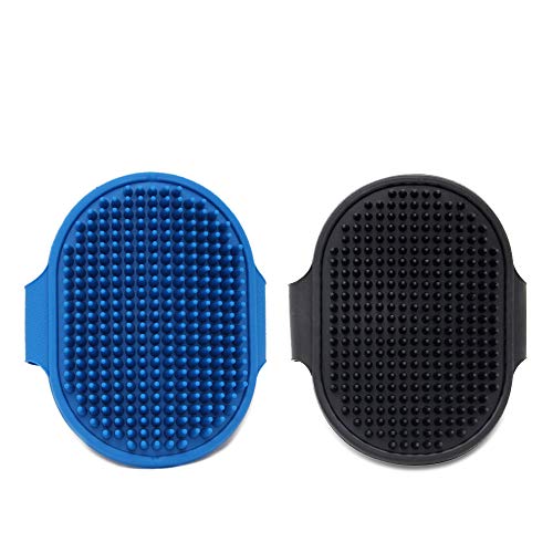 OMAIC 2PCS Dog Brushes for Grooming, Soft Rubber Bath Massage Shedding Brush for Dogs and Cats, Gently Adjustable Remove Dogs Cats Hair Brush