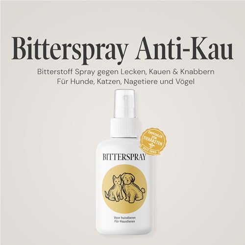 Sensipharm Bitterspray Hund & Katze 100ml – Anti Kau Spray gegen Lecken an Wunden & Verbänden – Bitterstoff Spray für Möbel, Kabel & Textilien – alkoholfrei