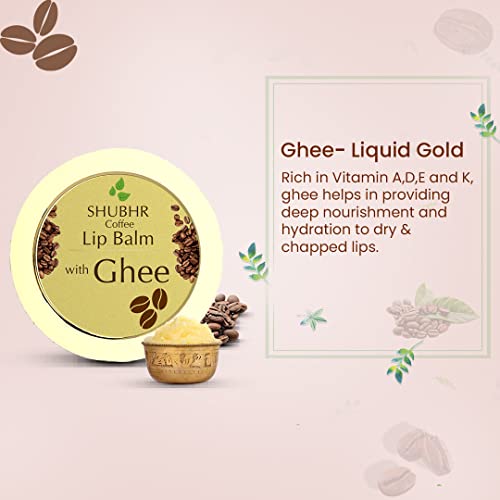 Blue Nectar Shubhr Coffee Lip Balm With Ghee For Dryness And Lips Brightening |100% Ayurvedic | Paraben & Sulphate Free (0.52 Oz, 10 Herbs) #TOP2