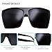 grinderPUNCH All Black Limo Dark Rectangular Flat Top Mob Oversized Sunglasses