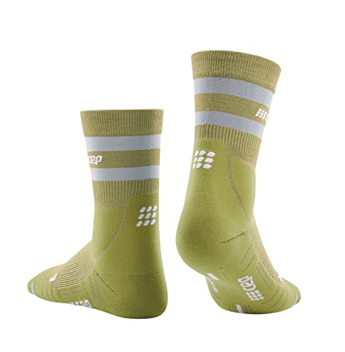 Image of CEP 80's Hiking Mid Cut Socks, Olive /Grey, Women, III (MD)
