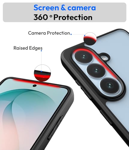 Image of KAPAVER Essential Back Cover Case Compatible with Galaxy S26 Plus (PC+TPU) (Galaxy S26 Plus - Black)