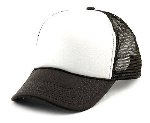 Image of NYFASHION101 Plain Mesh Trucker Hat - Breathable 6-Panel Daily Snapback Cap, Customizable Ideal for DIY Embroidery & Patches
