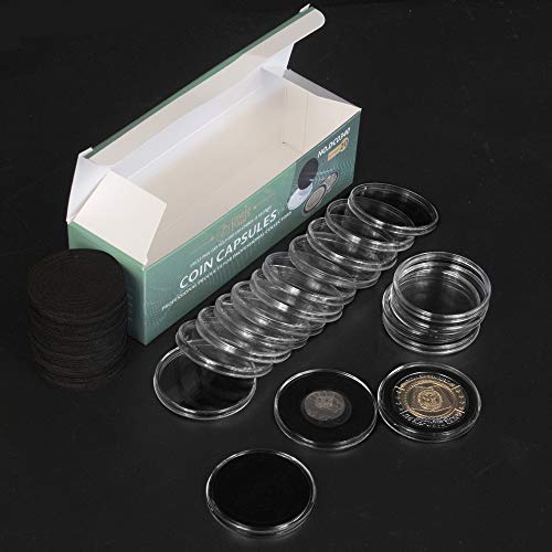 20 Sets 46Mm Coin Capsules With 6 Sizes (20/25/30/35/40/46Mm) Adjustable Protect Foam Gasket Coin Holder Case For Coin Collection Dc0340 #TOP4