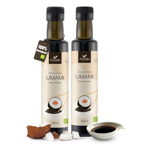 FOODIN Bio Coco Aminos Würzsauce milde Umami Soße mit feiner Süße natürliche Sojasaucen Alternative vegan glutenfrei (2 x 250 ml)