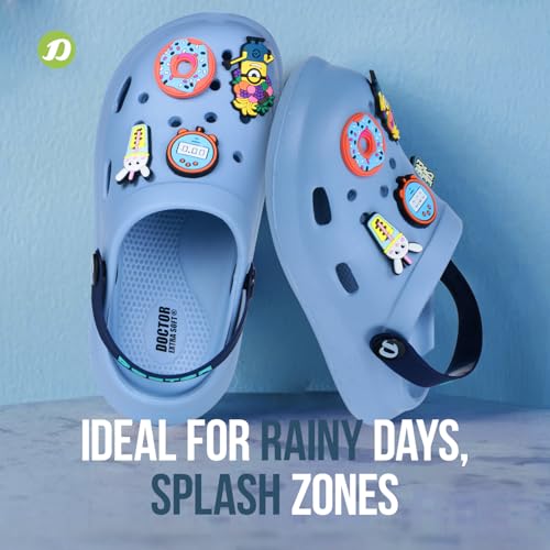 Image of DOCTOR EXTRA SOFT Unisex-Child Kids Classic Ultra Soft Clogs /Sandals with Adjustable Back Strap| Comfortable & LightWeight| Stylish & Anti-Skid| Indoor & Outdoor Casual Sports Mules Boys & Girls D-529
