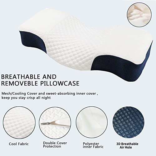 Aihcsh Inflatable Height Adjustable Pillows,Cooling Cervical Memory Foam Pillows And Shoulder Pain Relief Orthopedic Contour Ergonomic,Cervical Neck Pillow For Sleeping (Standard) #TOP1