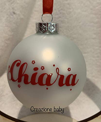 Palline Di Natale Con Foto Personalizzate.Pallina Di Natale Personalizzata Con Nome In Vetro Decorazione Natalizia Pallina In Vetro Da 8 Cm Bianca Opaca Amazon It Handmade