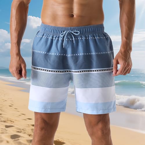 Men's Board Shorts Breathable Holiday Retro Swim Trunks