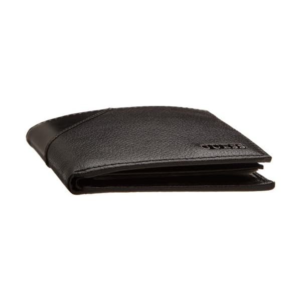 GUESS Men's Leather Slim Bifold Wallet, Black, One Size - Image 4