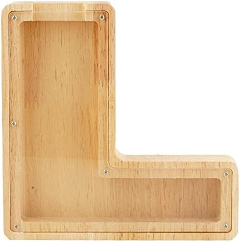 Miniatura 1 de WeiDu77 Veintiséis Alcancía de letras del alfabeto inglés A-Z, alcancía del alfabeto de madera transparente de gran capacidad, caja de ahorro de