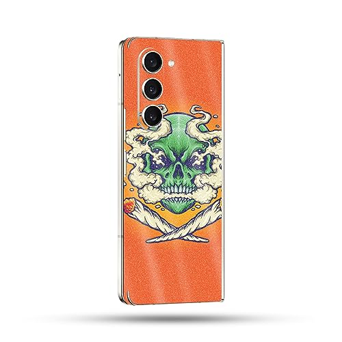 Image of MightySkins Glossy Glitter Skin Compatible with Samsung Galaxy Z Fold 5 Full Wrap - Smoke Skull | Protective, Durable High-Gloss Glitter Finish | Easy to Apply & Change Styles | Made in The USA