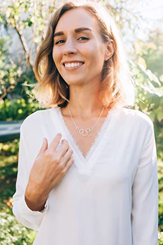 Hope Love Shine 60Th Birthday Gift For Woman • 6 Rings For 6 Decades • 60Th Birthday Gift • Interlocking Circle Necklace Gift For Her • Sterling Silver • Gold (Silver) #TOP7