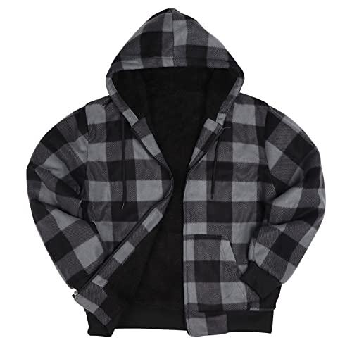 Image of Gary Com Heavyweight Sherpa Hoodies for Men, Thick Fleece Lined Full Zip Up Winter Warm Sweatshirts Work Jackets