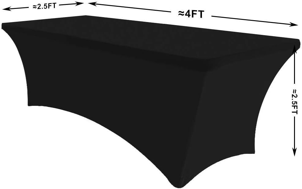 Buy 1 get 1 Eurmax USA 4Ft Rectangular Fitted Spandex Tablecloths Wedding Party Patio Table Covers Event Stretchable Tablecloth (Black) π Crazy Deals Eurmax USA 4Ft Rectangular Fitted Spandex Tablecloths Wedding Party Patio Table Covers Event Stretchable Tablecloth (Black)