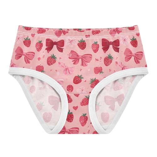 Wusikd Bows Strawberry Girls' Underwear Cotton Girls Briefs Soft Toddler Underwear 2T