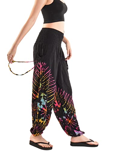 Orient Trail Women's Hippie Bohemian Palazzo Yoga Scrunched Bottom Tie Dye Harem Pants4