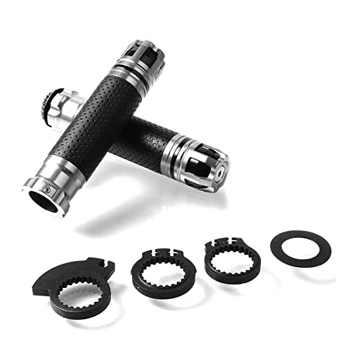 Poignée de guidon de moto 22mm finition alu bleu anodisé