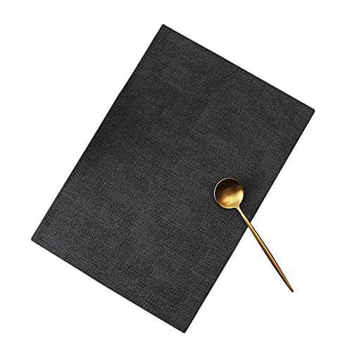 Set de table en cuir noir lavable pour dîner design en famille - 2