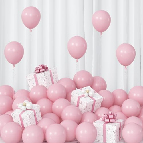 Image of Light Pink Balloons 5inch Small Baby Pale Pink Balloon 60pcs Mini Round Pastel Latex Balloon for Arch Garland Retro Boho Girls Birthday Party Decoration Wedding Baby Bridal Shower Bachelorette